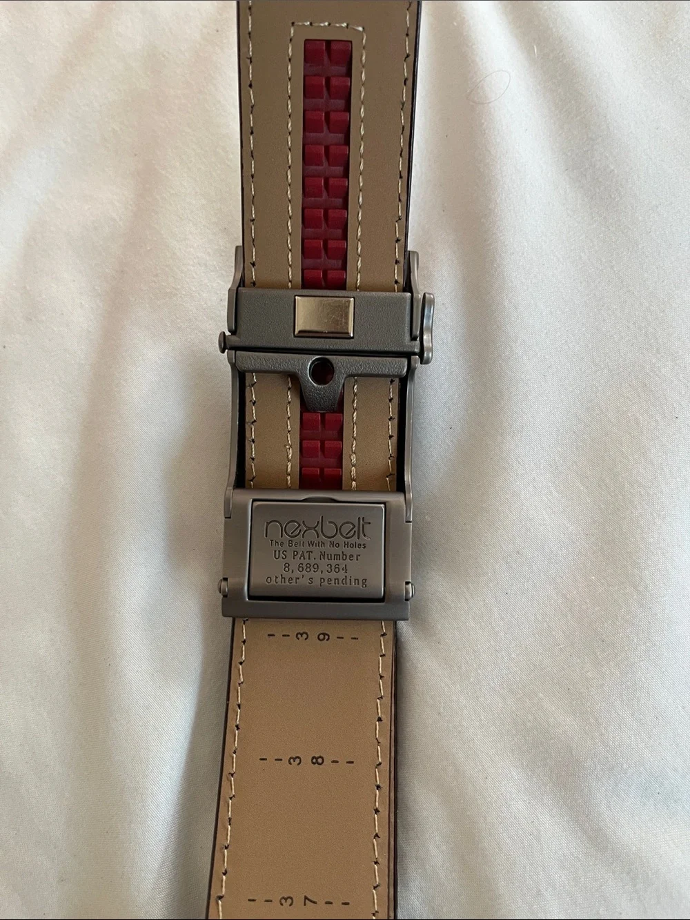 Nextbelt men’s Go-in pebble ratchet belt cognac textured leather metal buckle